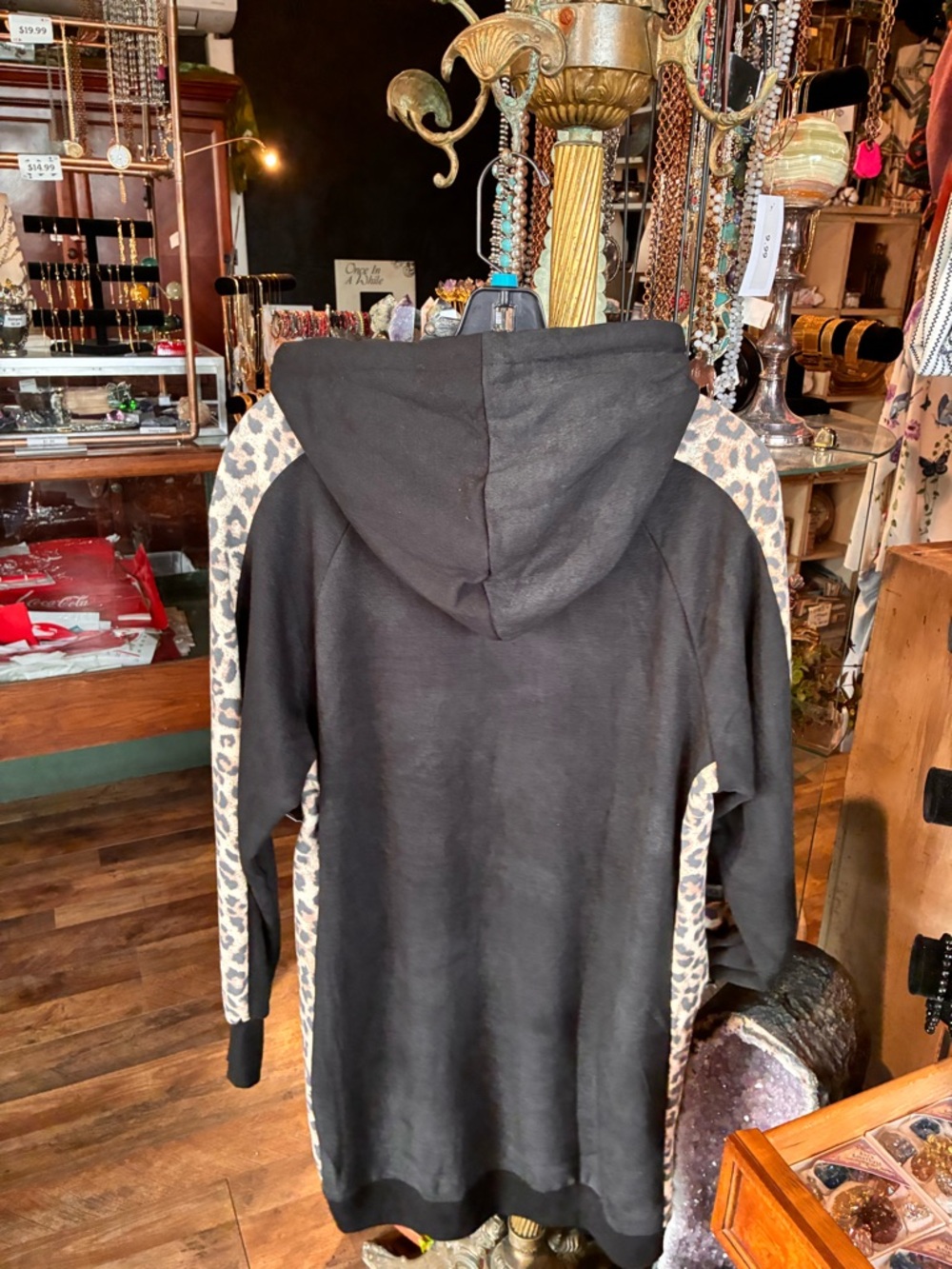 Zenana Outfitters Black Hoodie with Animal Print Accents - Picture 5 of 7